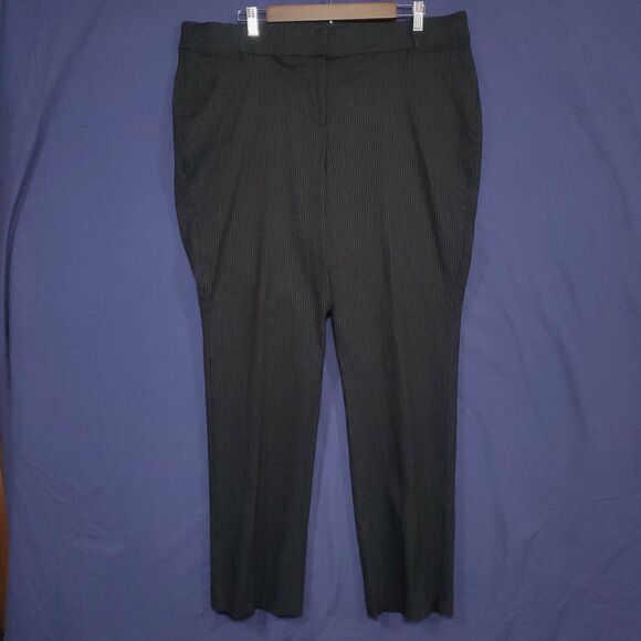 Lane Bryant Black Pin Stripe Dress Pants Trousers Size 18 Regular "The Allie" - Picture 3 of 14